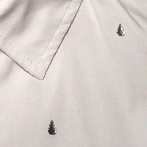 ✨HOST PICK!✨ NEW White Cotton Blouse with Crystals, Laura Scott, Large - Picture 6 of 11